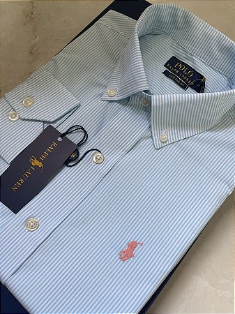 CAMISA RALPH LAUREN AZUL RISCADA