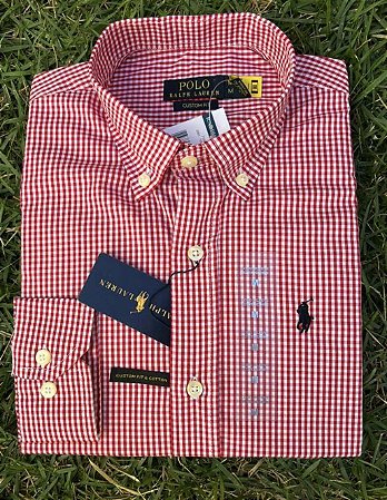CAMISA RALPH LAUREN MICRO XADREZ VERMELHA