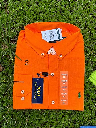 Camisa Polo Ralph Lauren Laranja Linho