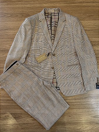 Terno Slim Bege Burberry Masculino