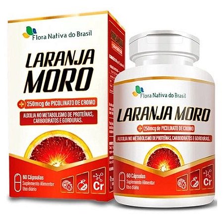 LARANJA MORO+PICOLINATO DE CROMO 60CAPS