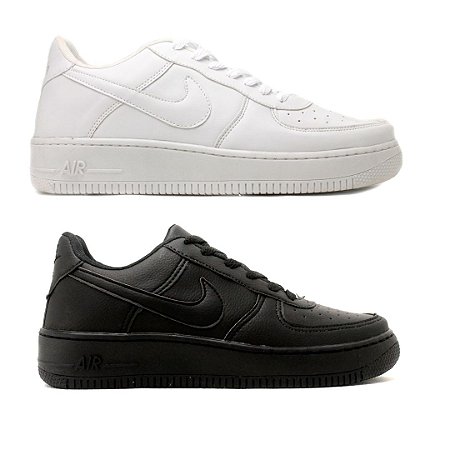 COMBO 2 PARES AIR FORCE 1 BRANCO + PRETO 38 AO 43 - John ster