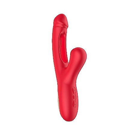 Vibrador de Ponto G e clitóris com Sugador e Dedilhar Slap - Leny