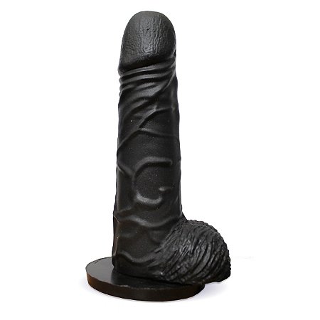 Prótese sem vibro com ventosa e escroto 16,5X4cm Black