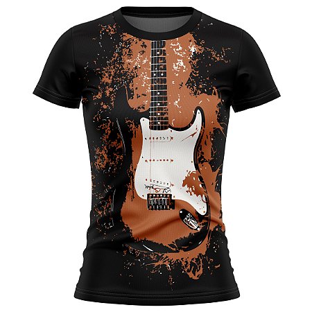 Camiseta Baby Look Filtro UV Guitarra MD03