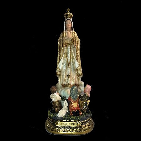 IMAGEM NOSSA SENHORA DE FÁTIMA 30CM C/ 3 PASTORINHOS
