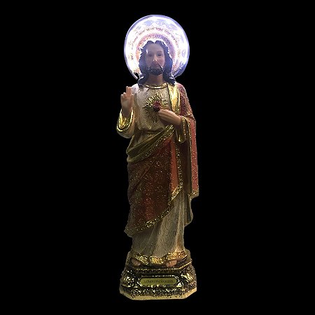 IMAGEM SAGRADO CORAÇÃO DE JESUS ILUMINADO 30CM