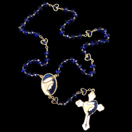 TERÇO NOSSA SENHORA DO SILÊNCIO FOLHEADO A OURO 18K