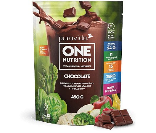 ONE NUTRITION VEGAN PROTEIN+NUTRIEN CHOCOLATE450G-PURA VIDA VENC. 31/11/24