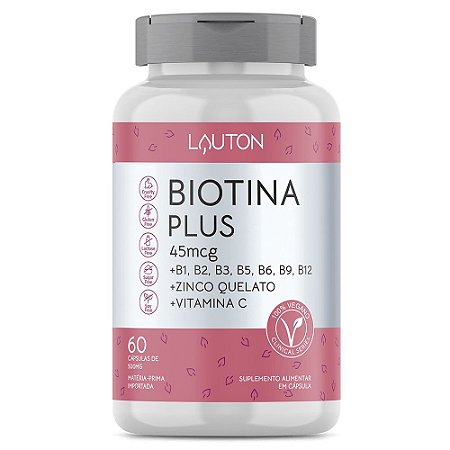 BIOTINA PLUS  45mcg - 60 Cápsulas - Lauton Nutrition