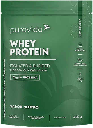 WHEY PROTEIN ISOLADO WHEY100% ISOLADO NEUTRO450 g PURA VIDA