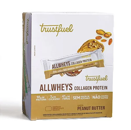 BARRA PROTEICA  ALLWHEYS PEANUT BUTTER DISP C/12 -TRUSTFUEL