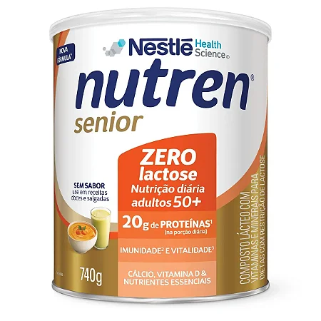 NUTREN SENIOR PO ZERO LACTOSE S/ SABOR 740G - NESTLE