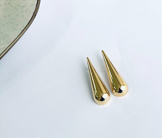 BRINCO GOTA FINO MEDIO BANHO OURO 18K