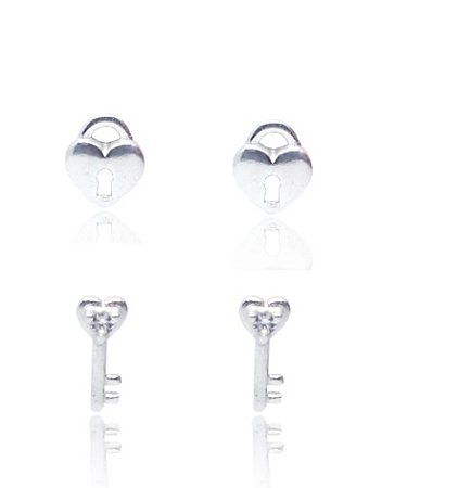 Brinco Coração e Cadeado