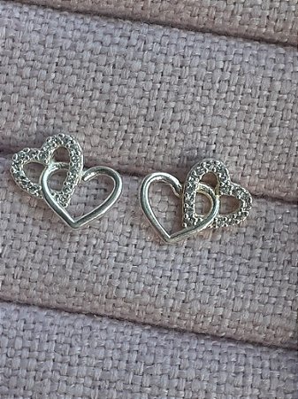 Brinco Coração  Duplo