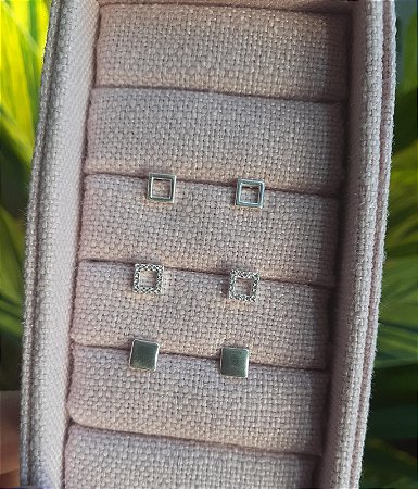 Trio de Brinco Quadrado