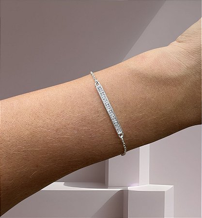 Pulseira Cravejada em Zircônia Cristal