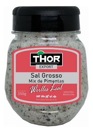 Sal Grosso Thor P/ Churrasco Temperado Mix De Pimentas 350g