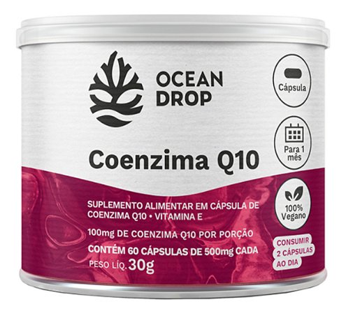Coenzima Q10 60 Cápsulas 500mg Por Cápsula Ocean Drop