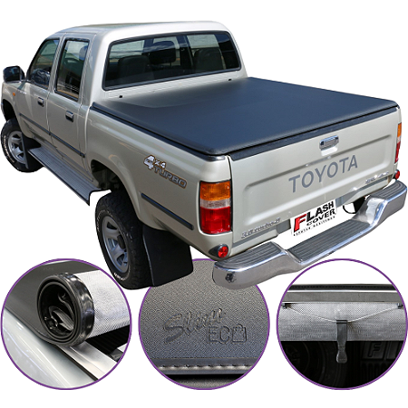 Capota Maritima Flash Cover Hilux Dupla 1998 Até 2004 + Par de Suporte