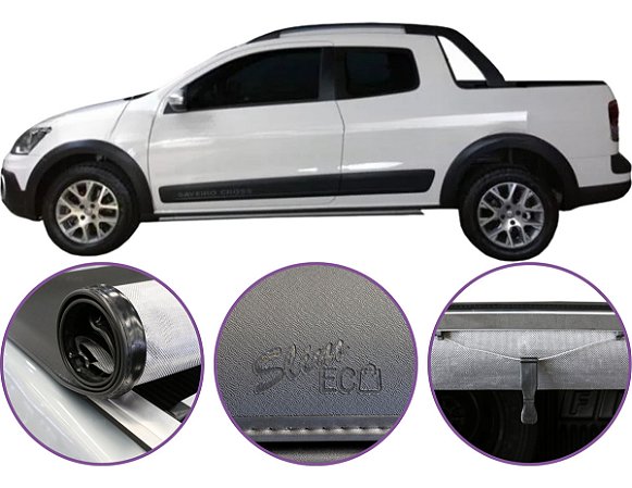 Capota Maritima Flash Cover Saveiro Cross Dupla + Par de Suporte