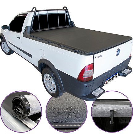Capota Maritima Flash Cover Strada Simples S/Estepe 2010 a 2013 + Par de Suporte