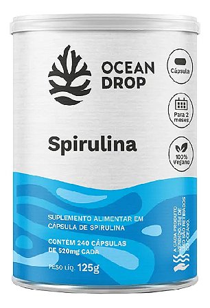 Spirulina 240 Capsulas Ocean Drop (400mg Cada)