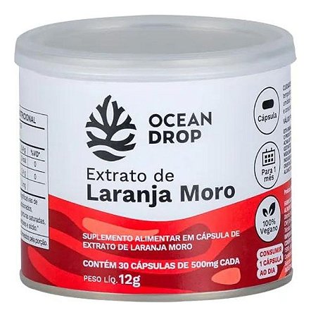 Extrato De Laranja Moro 30 Cáps De 500mg Ocean Drop