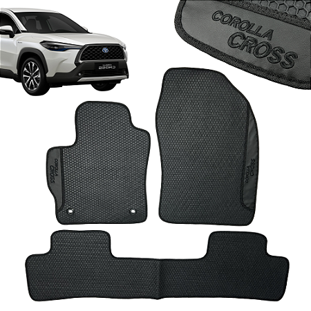 Jogo de Tapete Automotivo Corolla Cross Personalizado 3 Peças Colmeia