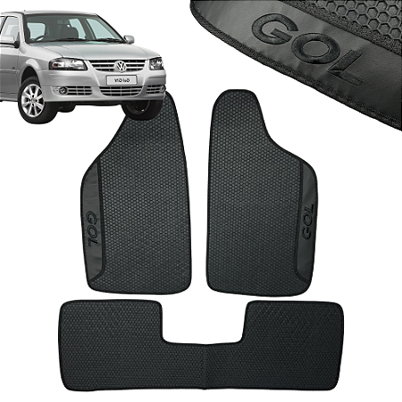 Jogo de Tapete Automotivo Gol G2 G3 G4 Personalizado 3 Peças Colmeia