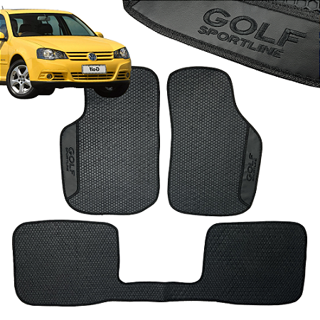 Jogo de Tapete Automotivo Golf Sportline Personalizado 3 Peças Colmeia