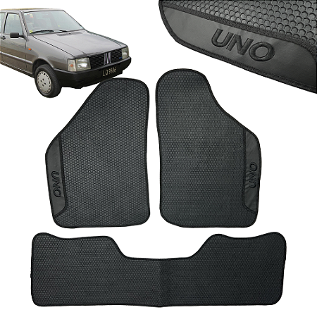 Jogo de Tapete Automotivo Uno 1985 A 2013 Personalizado 3 Peça Colmeia