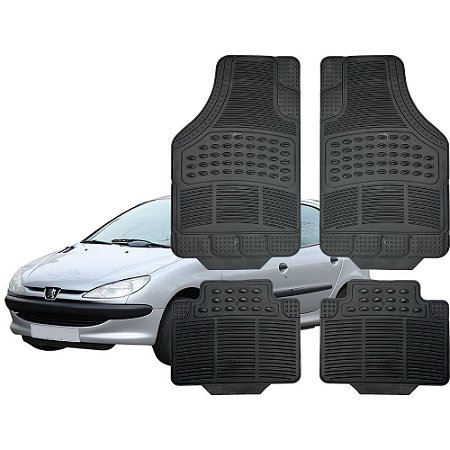 Jogo de Tapete Automotivo Carpete Borracha Completo Peugeot 206 Hatch