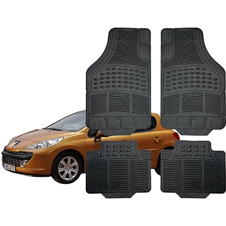 Jogo de Tapete Automotivo Carpete Borracha Completo Peugeot 207 Hatch