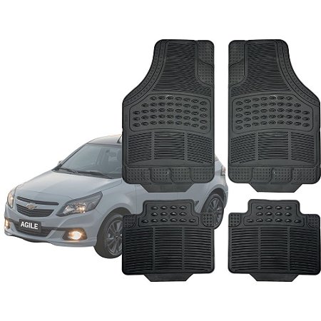 Jogo de Tapete Automotivo Carpete Borracha Completo Chevrolet Agile