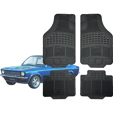 Jogo de Tapete Automotivo Carpete Borracha Completo Chevrolet Chevette