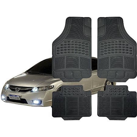 Jogo de Tapete Automotivo Carpete Borracha Completo Honda Civic G7 G8