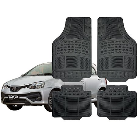 Jogo de Tapete Automotivo Carpete Borracha Completo Toyota Etios Hatch