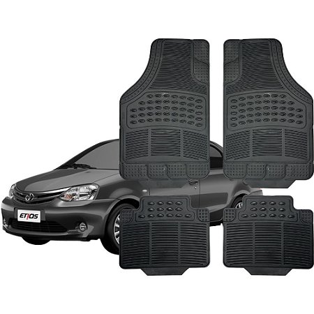 Jogo de Tapete Automotivo Carpete Borracha Completo Toyota Etios Sedan