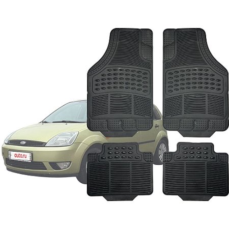 Jogo de Tapete Automotivo Carpete Borracha Completo Ford Fiesta Hatch