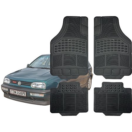 Jogo Tapete Automotivo Carpete Preto Borracha Completo Golf Até 1998
