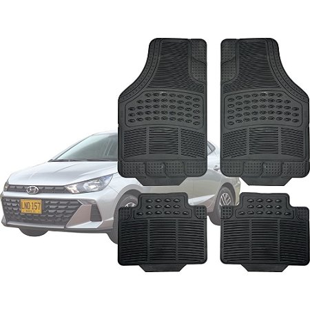 Jogo de Tapete Automotivo Carpete Borracha Completo Hyundai Hb20 Hatch