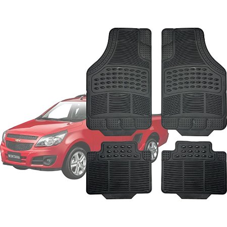 Jogo de Tapete Automotivo Carpete Borracha Completo Chevrolet Montana