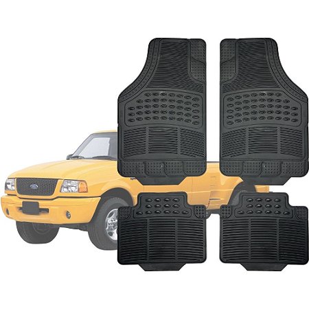 Jogo de Tapete Automotivo Carpete Borracha Completo Ranger Até 2004
