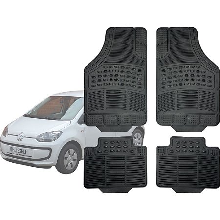 Jogo Tapete Automotivo Carpete Preto Borracha Completo Volkswagem UP