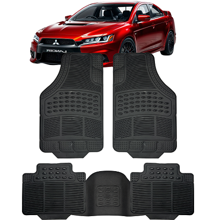 Jogo Tapete Automotivo 5 Peça Borracha PVC Com Tunel Mitsubishi Lancer
