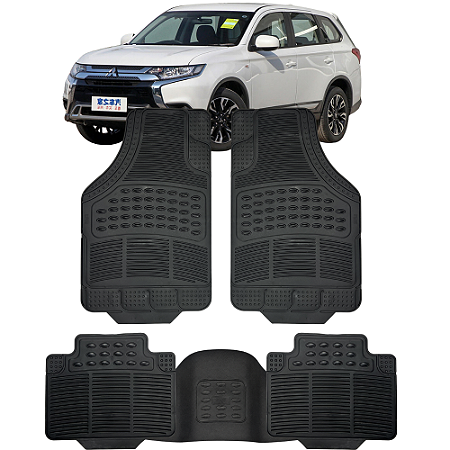 Jogo Tapete Automotivo 5 Peça Borracha PVC + Tunel Mitsubishi Outlander