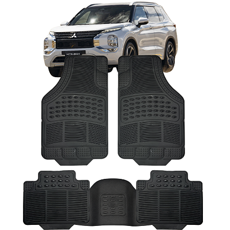 Jogo Tapete Automotivo 5 Peça Borracha PVC Com Tunel Nissan Outlander