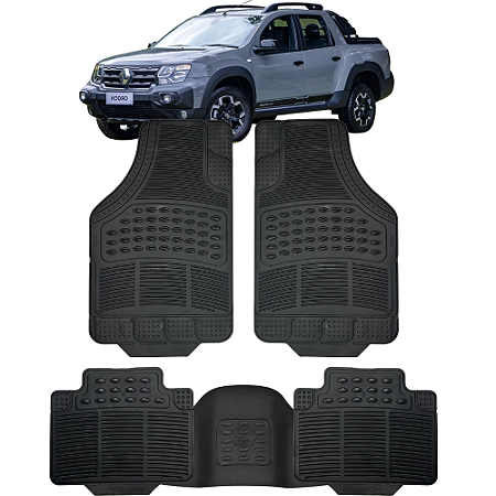 Jogo Tapete Automotivo 5 Peça Preto Borracha PVC + Tunel Renaut Oroch